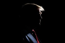 Donald Trump in dark profile