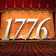 Illustration of the numerals "1776" on a stage