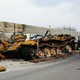 A destroyed Russian tank near Kyiv, Ukraine