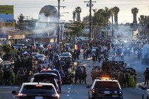 A scene of civil unrest in Los Angeles