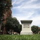 A pedestal in Baltimore that held a statue of the former Supreme Court Chief Justice Roger B. Taney, author of the Dred Scott decision