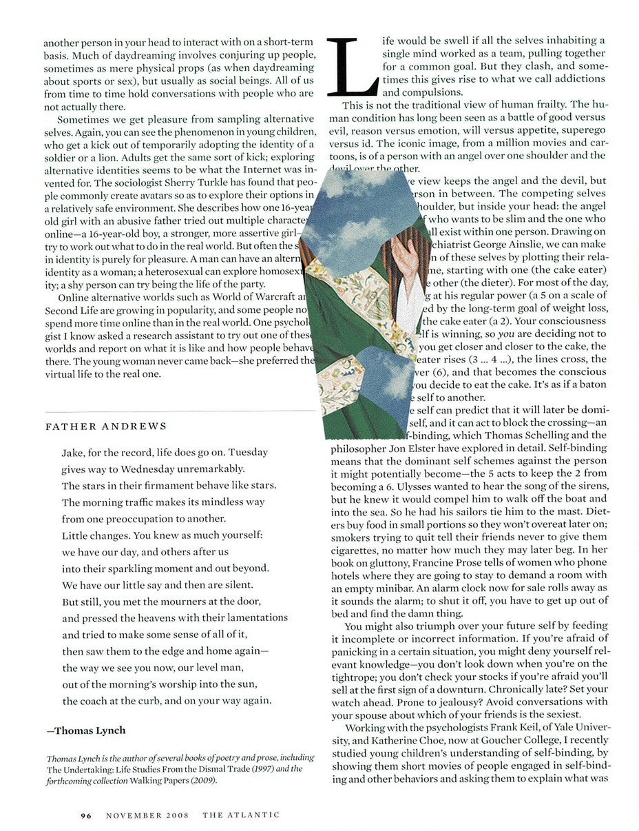 A pdf of the original page, with a coffin pasted on in a collage of images, showing a blue sky with clouds and a gesturing hand