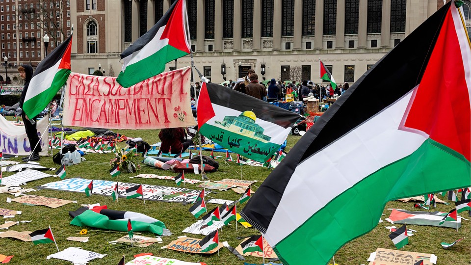 A pro-Palestinian college encampment