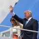 President Donald Trump and First Lady Melania Trump make their way to board Air Force One before departing from Andrews Air Force Base in Maryland on May 19, 2017. 