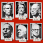 photo-illustration of black-and-white photos of 10 Republican senators pinned to red board including pinned labels indicating each senator's state