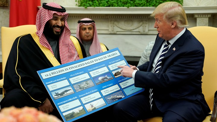 Trump and Saudi Crown Prince Mohammed bin Salman discuss American arms sales to Saudi Arabia at a meeting at the White House in March.