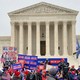 Supporters of gun-control laws rally in front of the Supreme Court.