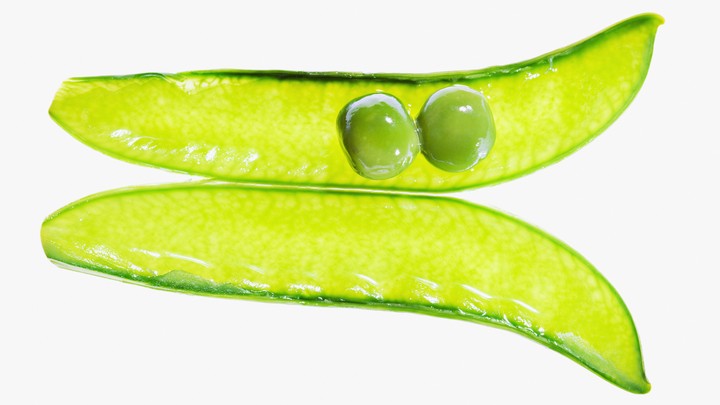 Two peas in an open peapod
