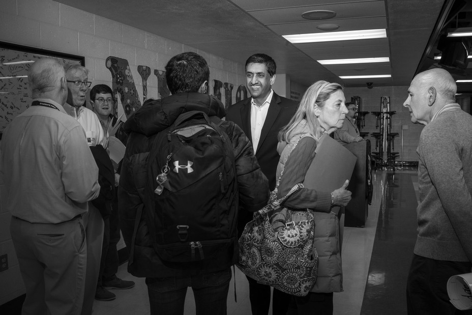Picture of Ro Khanna greeting a student at Council Rock North High School in Newtown, Pennsylvania