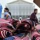 Photo of American flags in front of the Supreme Court