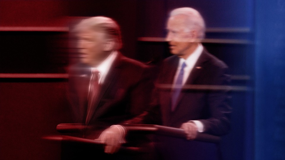 Trump and Biden, but blurry