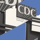 A jagged collage of partial images of the CDC logo