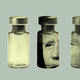 Photoillustration of Biden's face over a vaccine vial
