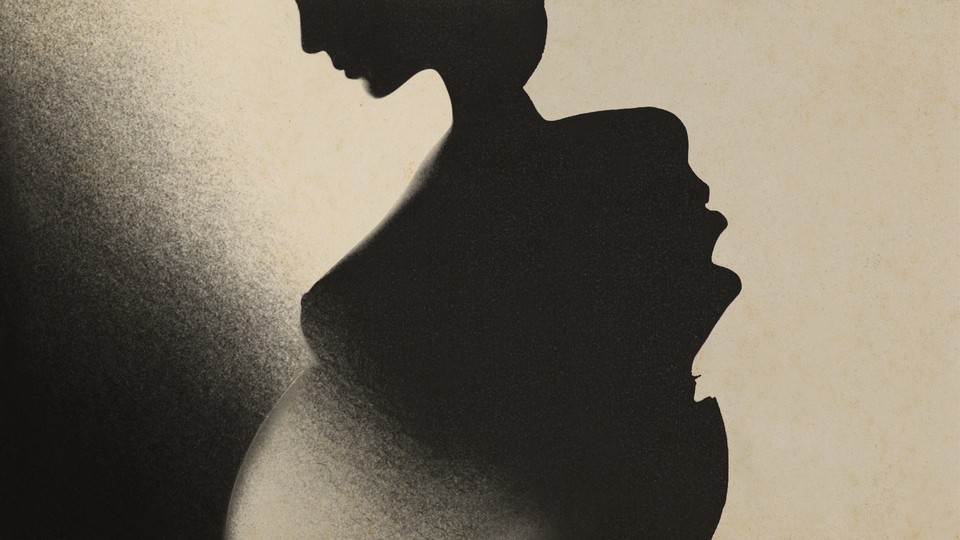 A pregnant person's silhouette