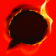 An illustration of a speech bubble on fire