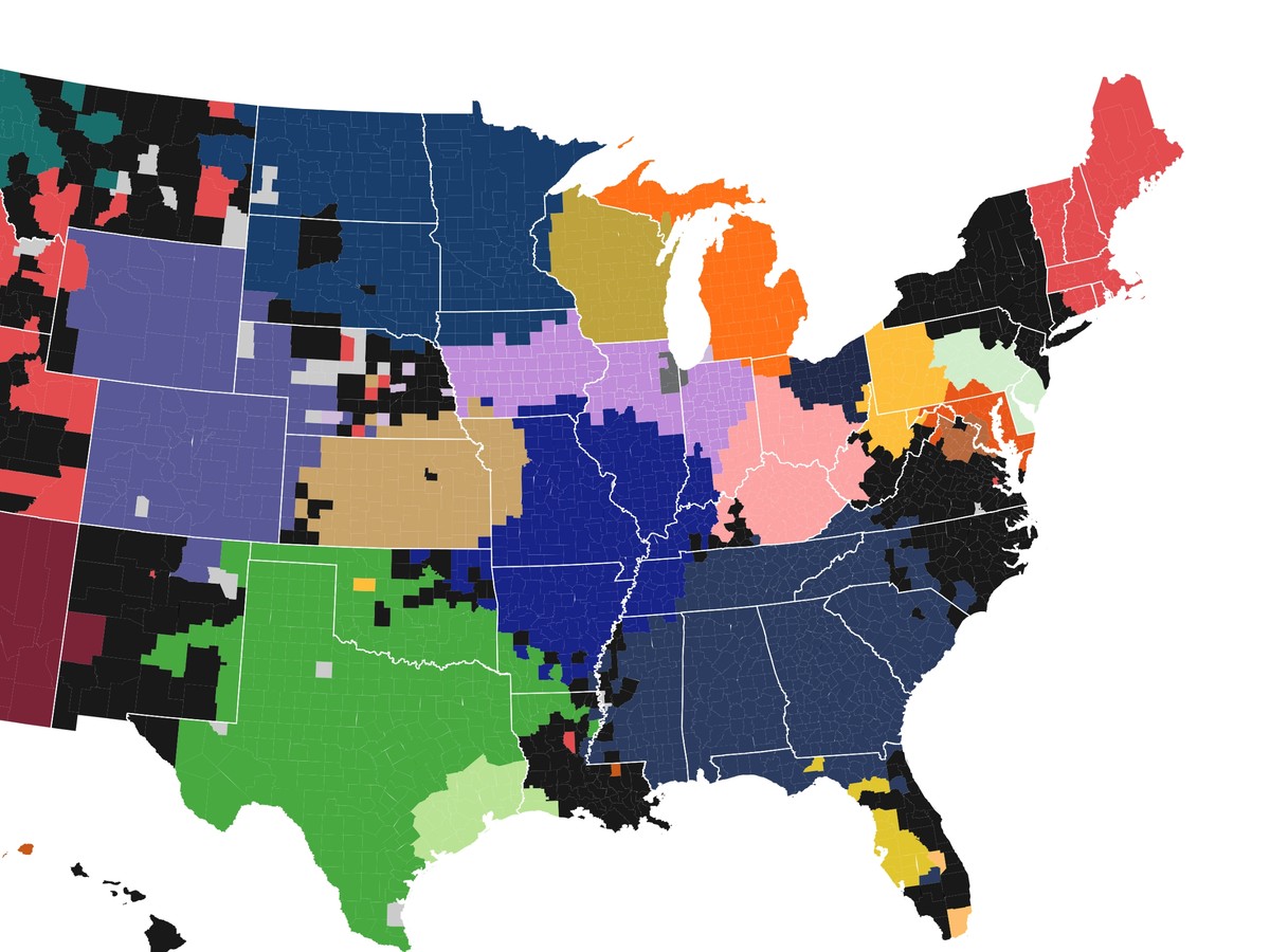 Here Is Every U.S. County's Favorite Baseball Team (According to Facebook)  - The Atlantic