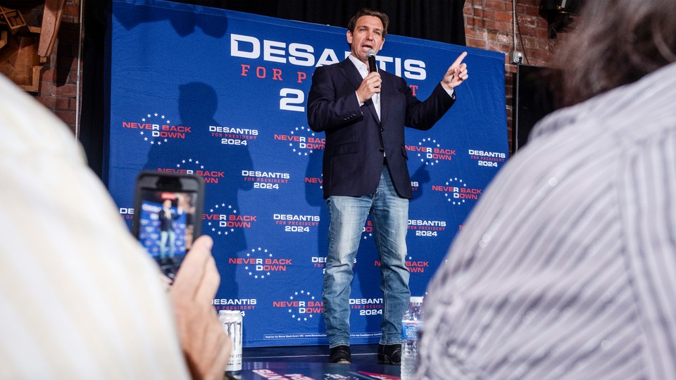 A photo of Ron DeSantis at the Iowa State Fair.