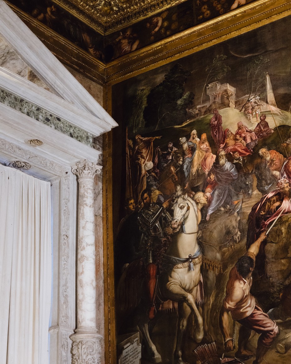 A painting by Tintoretto on the wall 