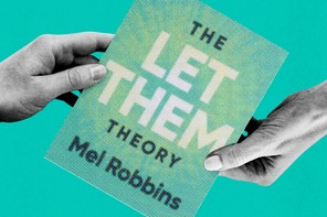 illustration of two hands holding a copy of the book The Let Them Theory