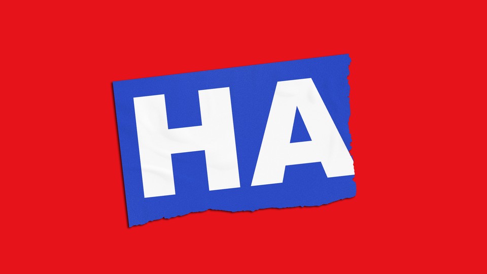 The word "ha" against a red background