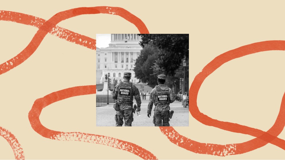 A photo of the National Guard in Washington, D.C.