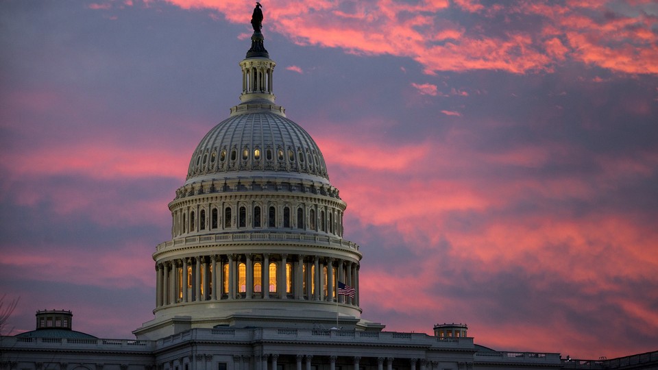 The U.S. Capitol at twilight in Washington, D.C.
