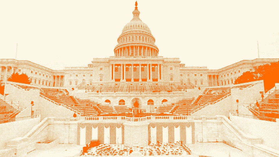 An orange-tinted photo of Capitol Hill