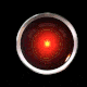 Animation of HAL's red eye transitioning to green