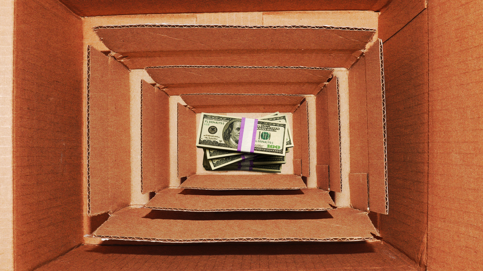 Box of money inside another box, inside another box, inside another box