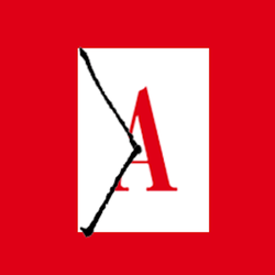 A red background with a white envelope and a red Atlantic "A"