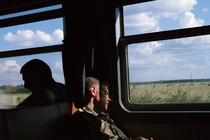 On the train from Slavutych to the nuclear power station of Chernobyl