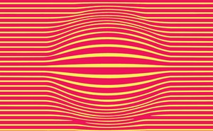 Illustration of a bump in a background of horizontal red and yellow stripes