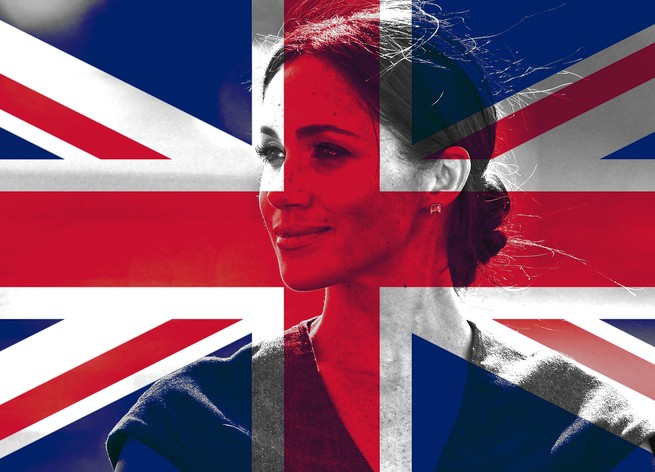 The British flag and Meghan Markle
