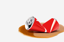 A crushed can of soda