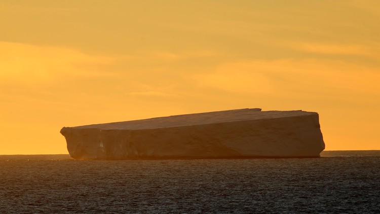 An iceberg floats near China's Zhongshan Station in Antarctica.