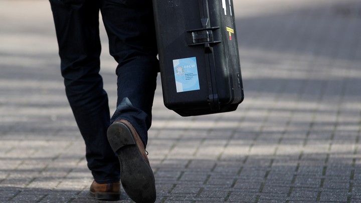 Organization for the Prohibition of Chemical Weapons (OPCW) inspectors arrive in Salisbury, England on March 21, 2018.