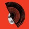 Illustration of a face covered partially by a Flamenco fan