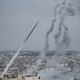 Rockets launched by Palestinian militants from the Gaza Strip toward Israel on October 7, 2023