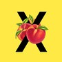 An illustration of an X with peaches.