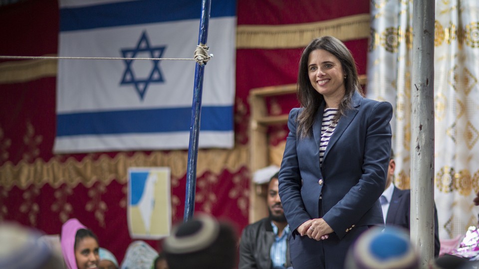 Ayelet Shaked visits a synagogue in Ethiopia in April.