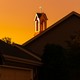 A church against an orange sky