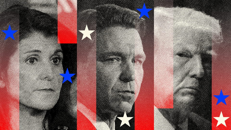 Nikki Haley, Ron DeSantis, Donald Trump