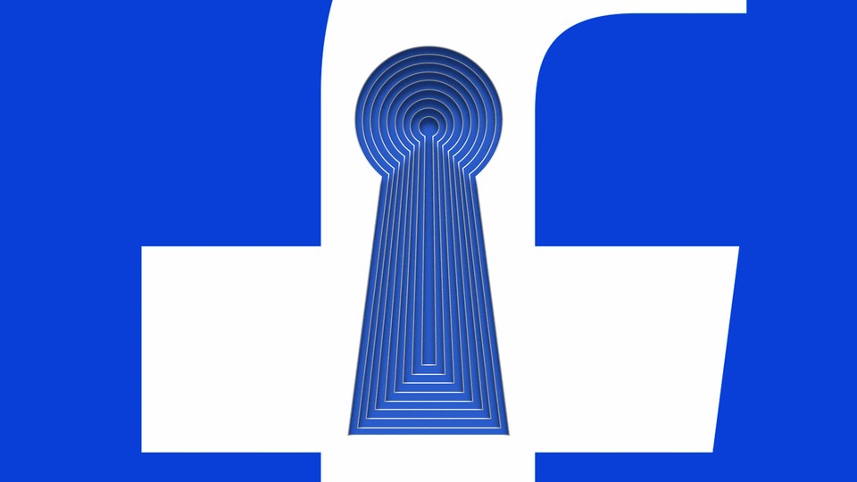 The Facebook 'f' logo with layered keyholes