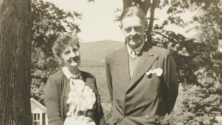 T.S. Eliot and Emily Hale in Dorset, Vermont during summer 1946.