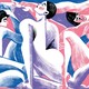 Illustration of three people in blue, purple, pink