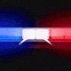 Animated illustration of the lights on top of a police car with the two central lights turned into quote bubbles.