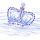 Engraving of the Royal Crown sinking into water