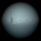 A nuclear-power plant seen through a scope