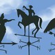 Illustration of arrows with horse, flag and eagle