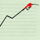 Illustration of a rising-line chart with a gas-pump icon